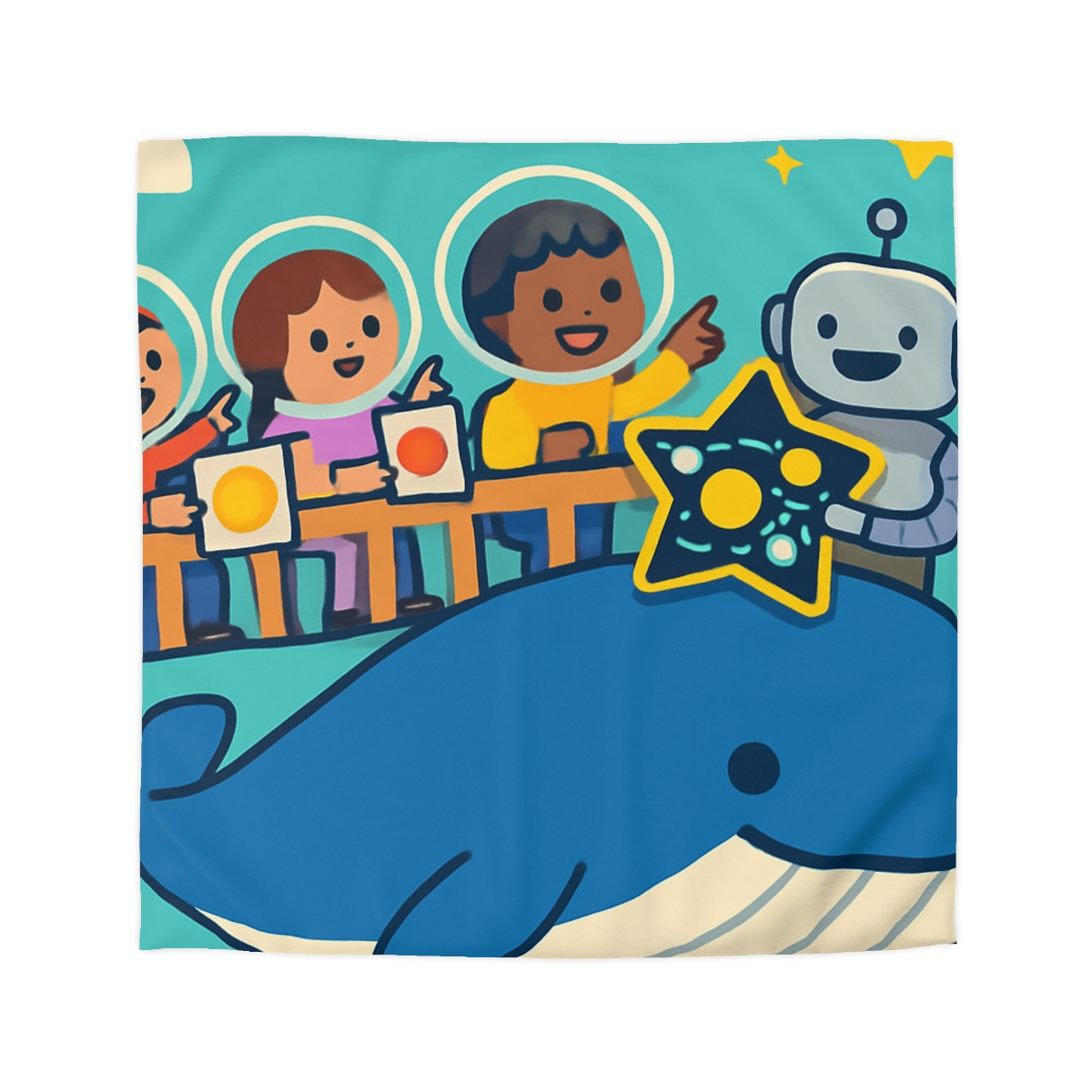 Comet Classroom In The Sky Whale custom duvets