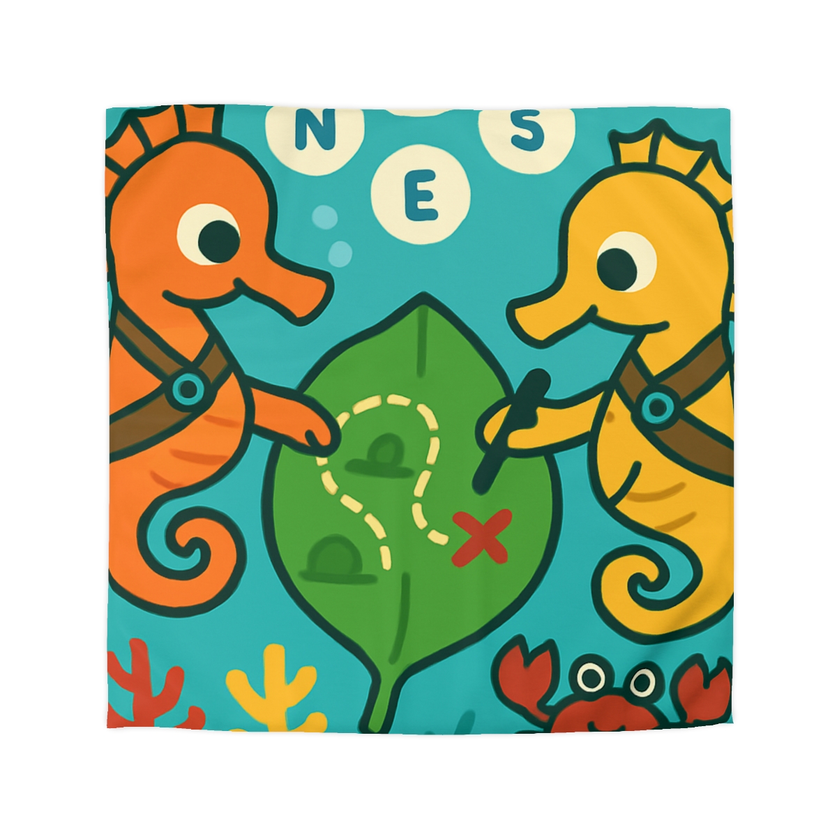 Underwater Map Makers The Seahorse Scouts personalized bedding duvets