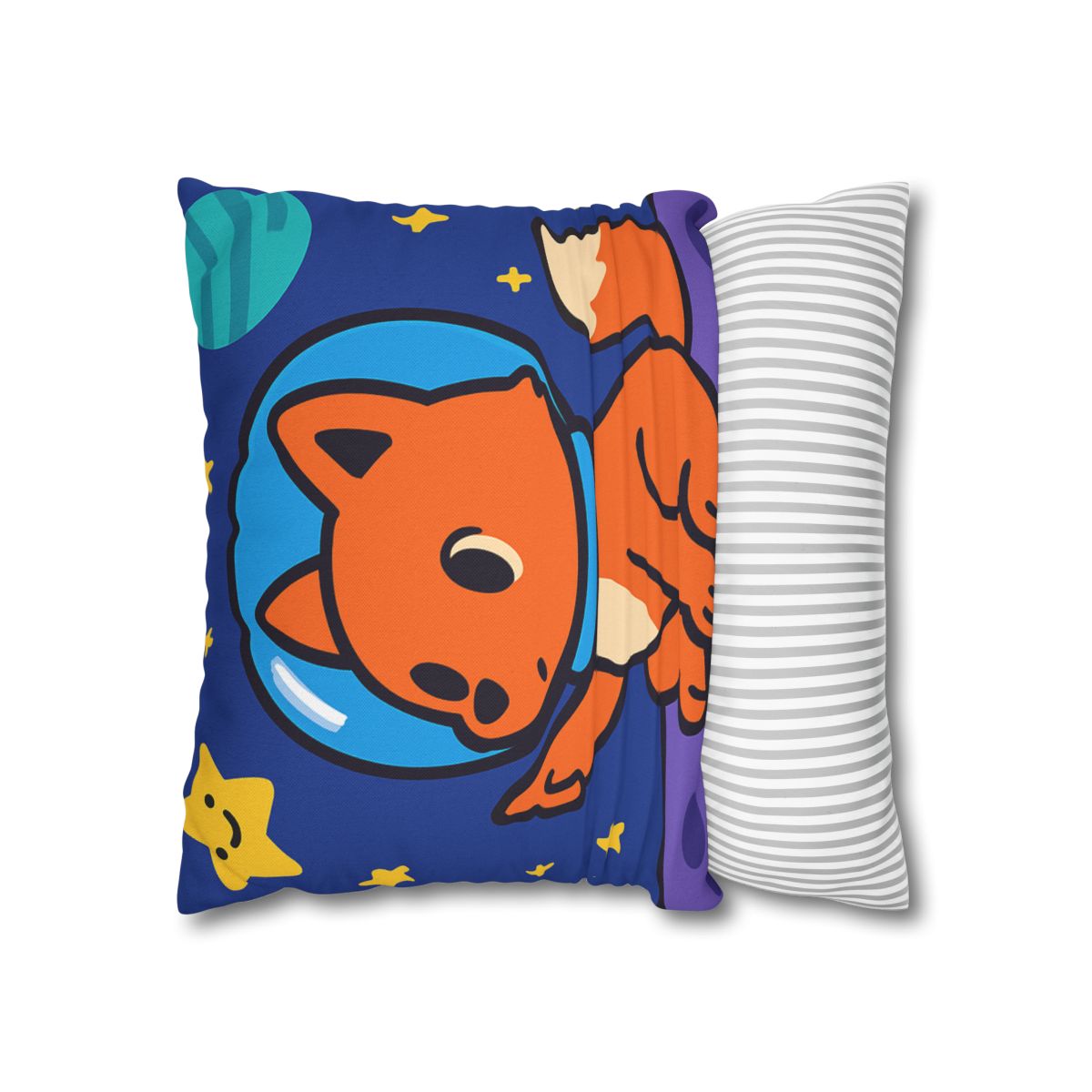 Stargazing Space Fox designer print pillow cases