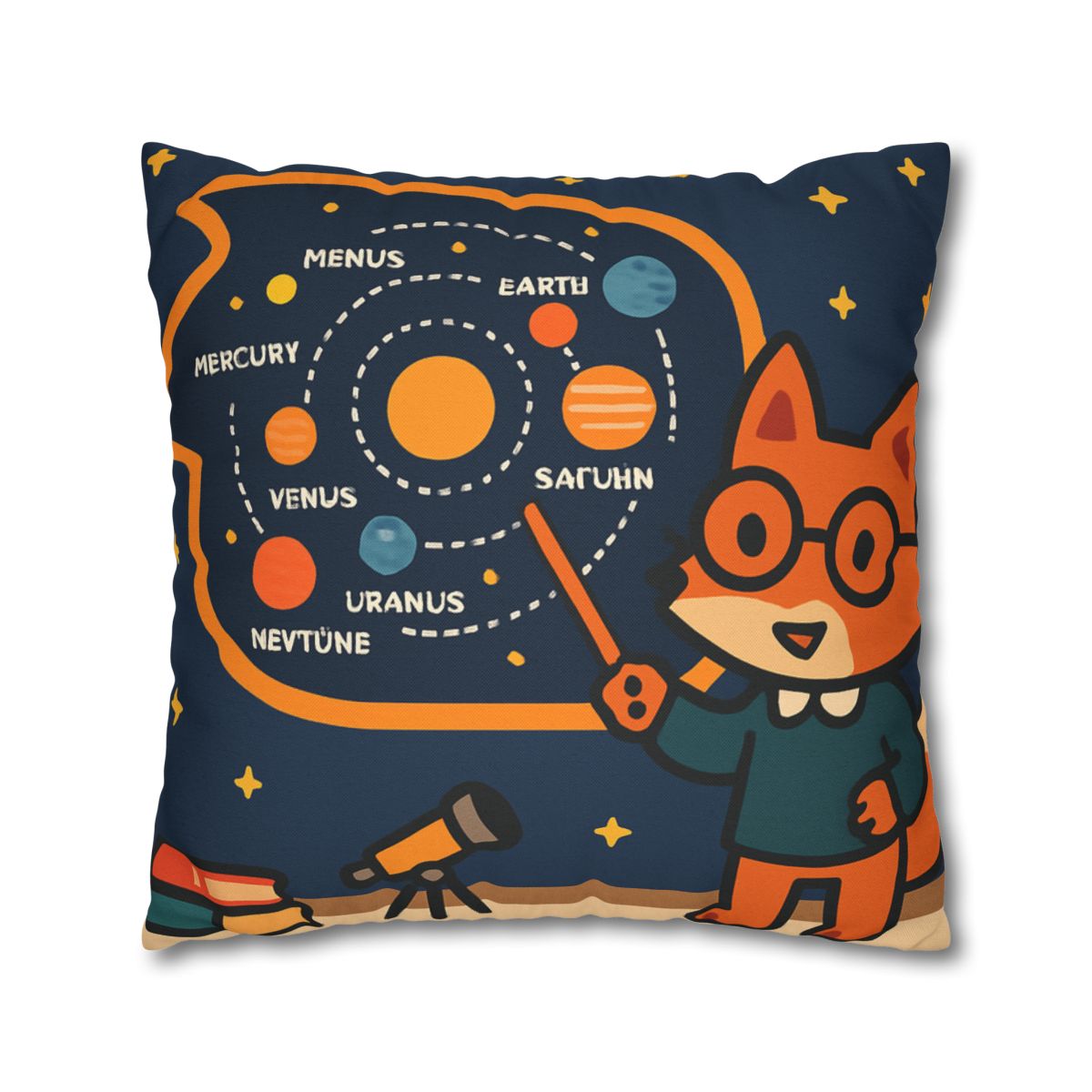 Comet Classroom With Star Map Fox trendy patterned pillow cases