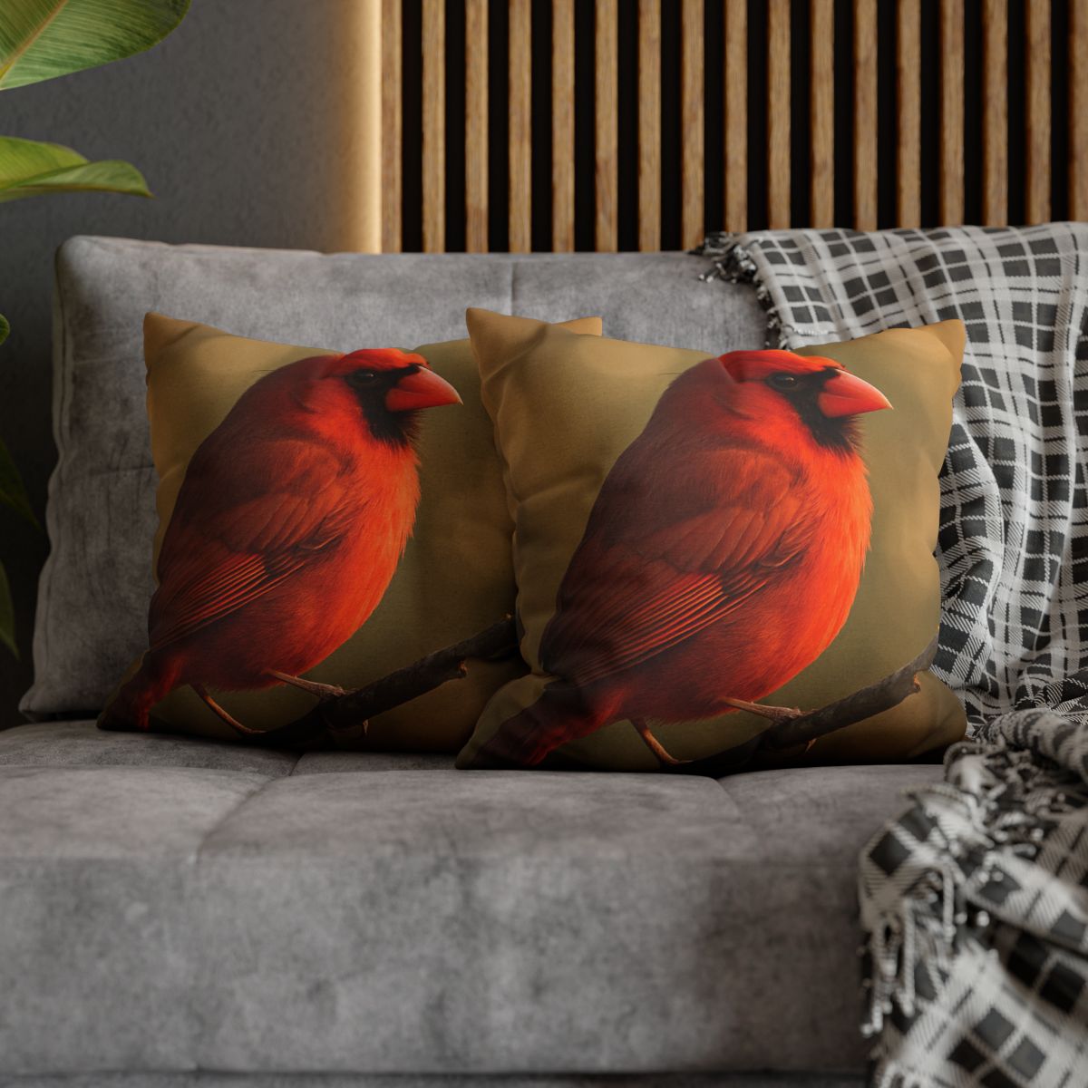 Crimson Pulse Northern Cardinal trendy patterned pillow cases