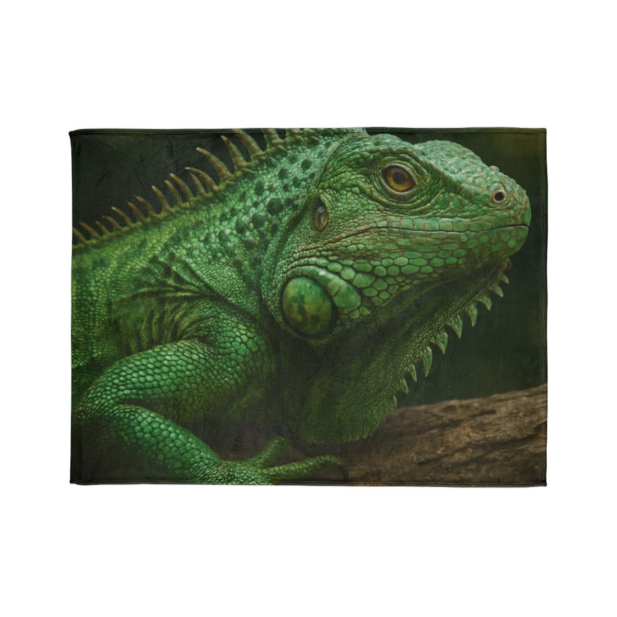 Verdant Gaze Green Iguana decorative home blankets