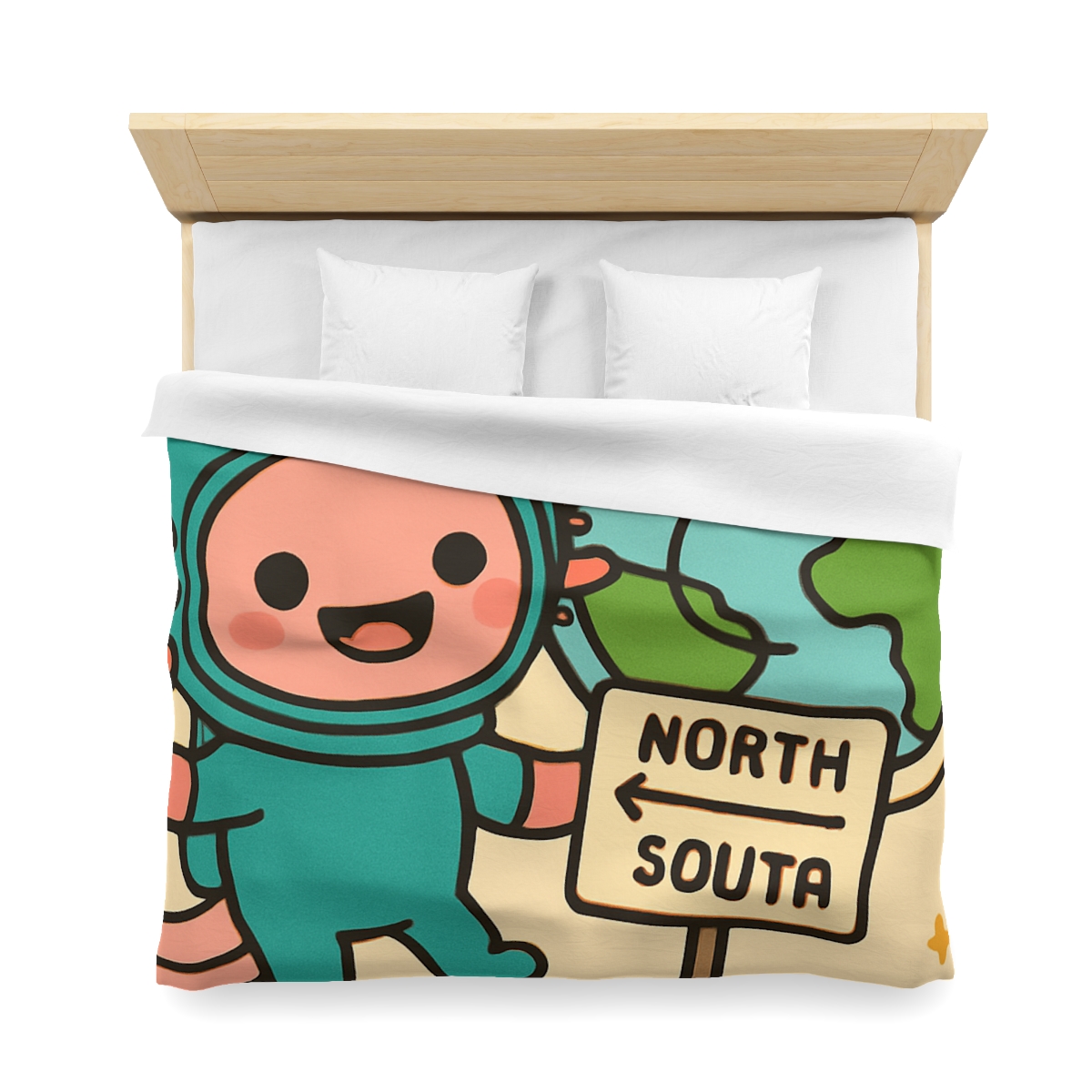 Luna The Axolotl Astronaut And The Bubble Planet Map stylish duvet covers