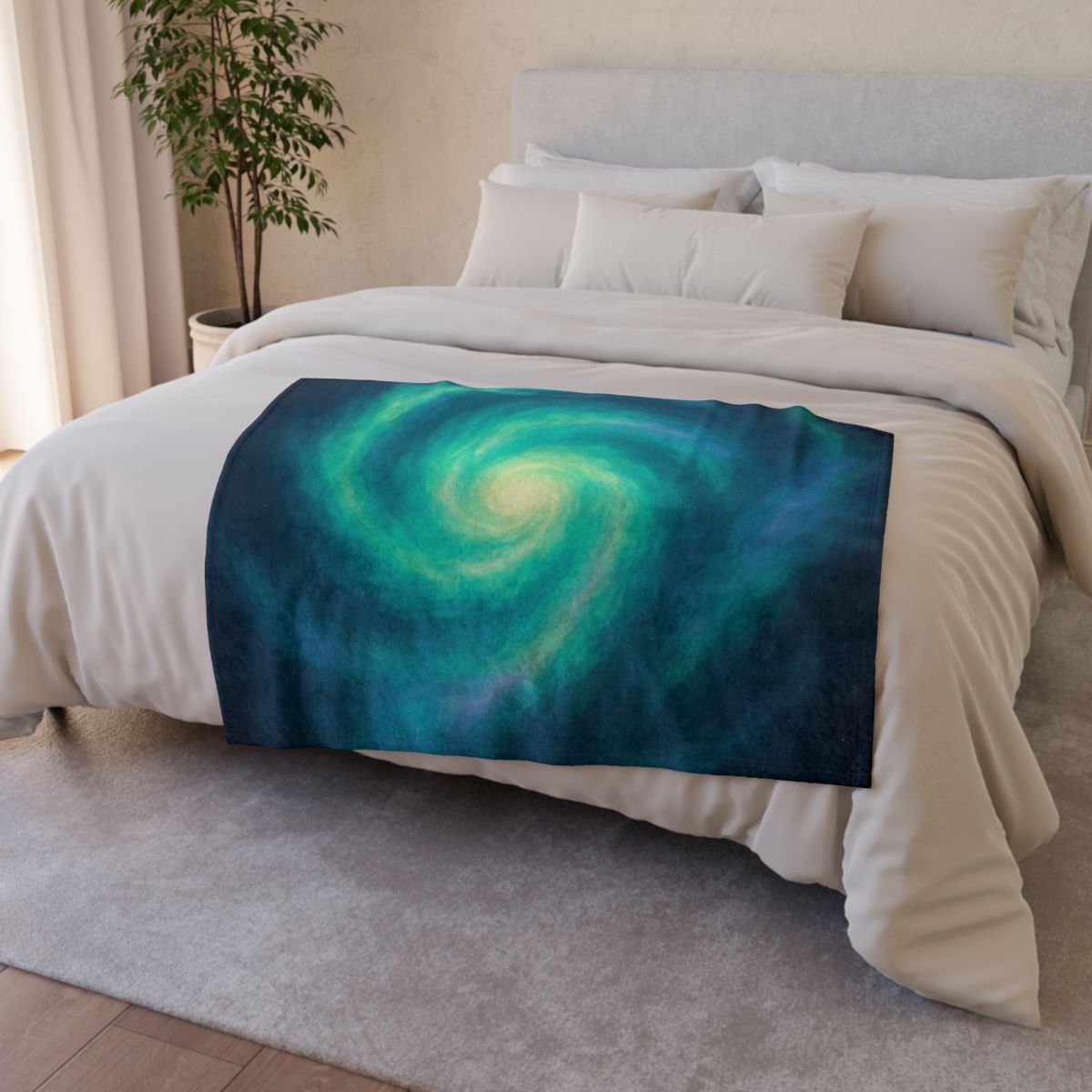 Aurora Halo Spiral personalized cozy blankets