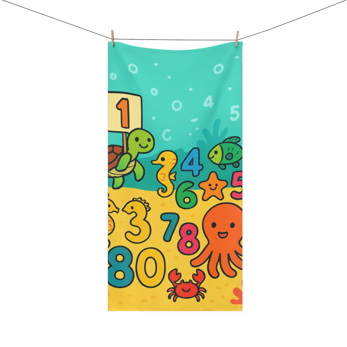 Coral Reef Number Parade stylish beach towels