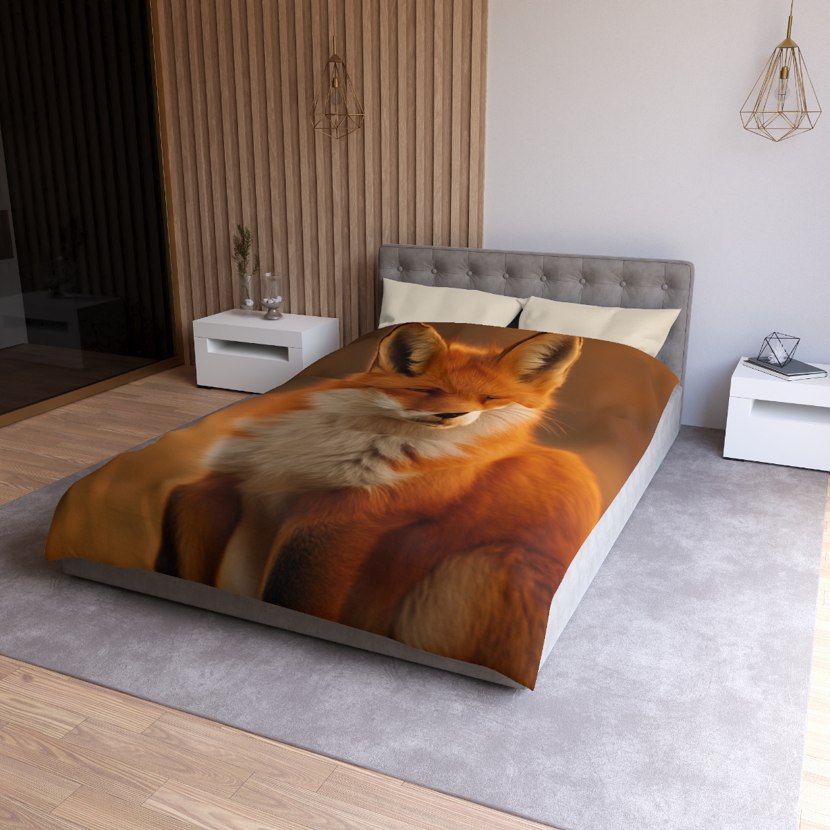 Crimson Whisper Red Fox stylish duvet covers