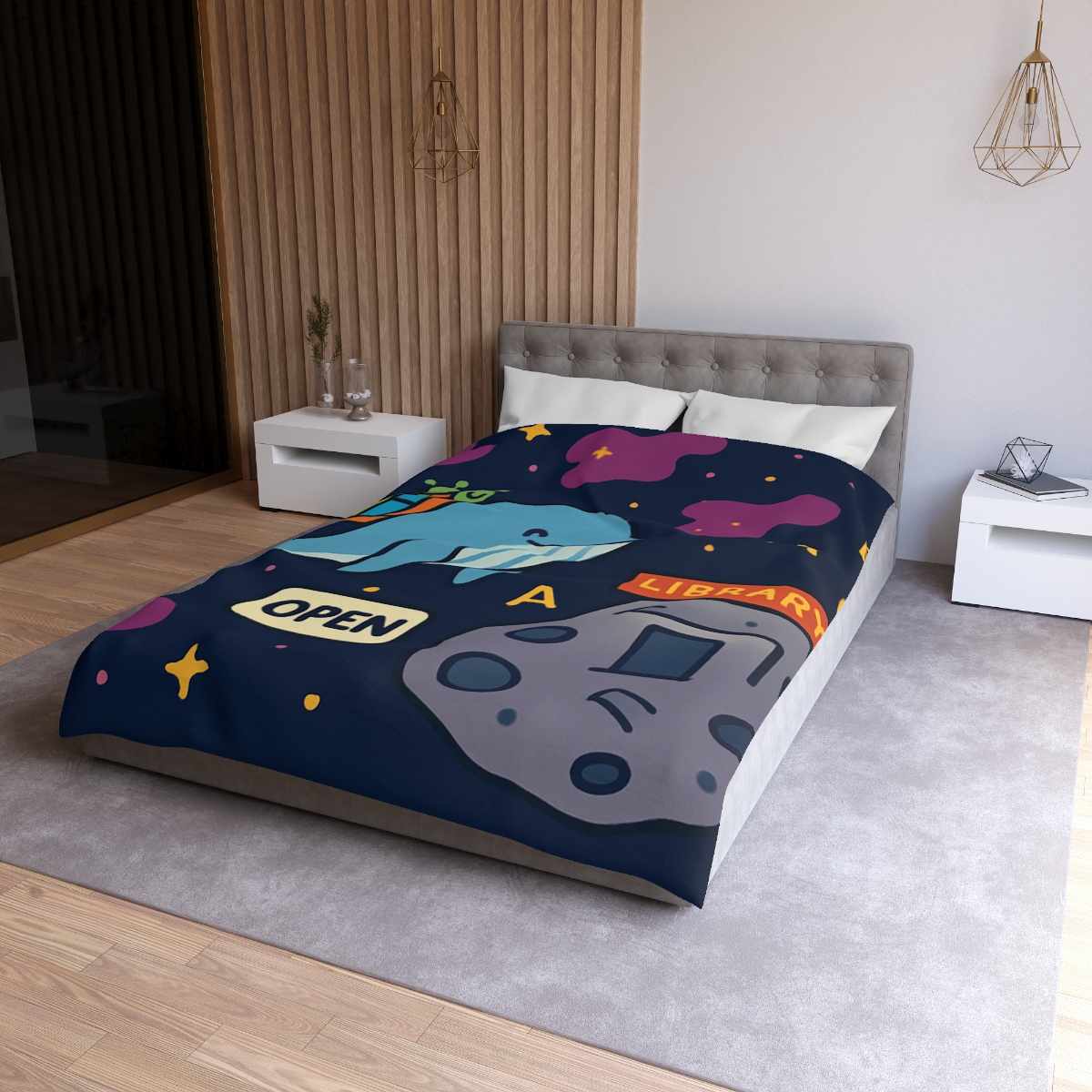 Nebula Library Whale trendy bedroom duvets