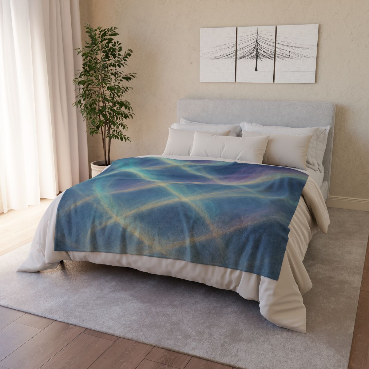 Aurora Lattice Horizon soft fleece blankets