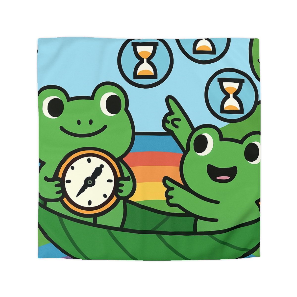 Rainbow River Time Travel Frogs duvets for gifts