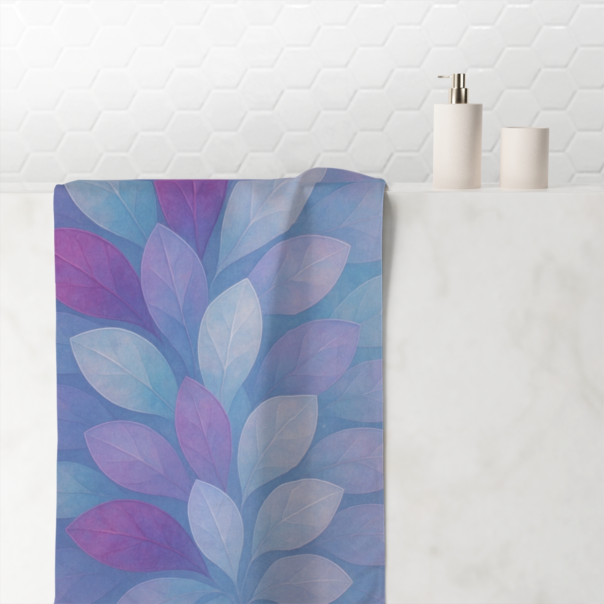 Petal Prism Overlap designer printed towels