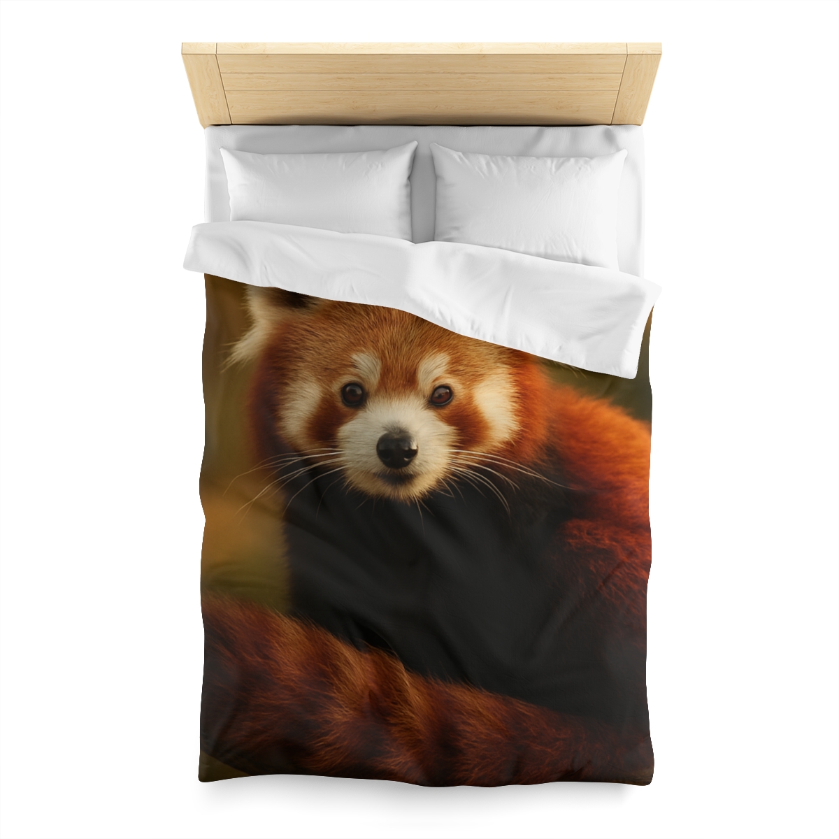 Crimson Whisper Red Panda personalized bedding duvets