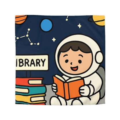 Galaxy Library On The Moon unique patterned duvets