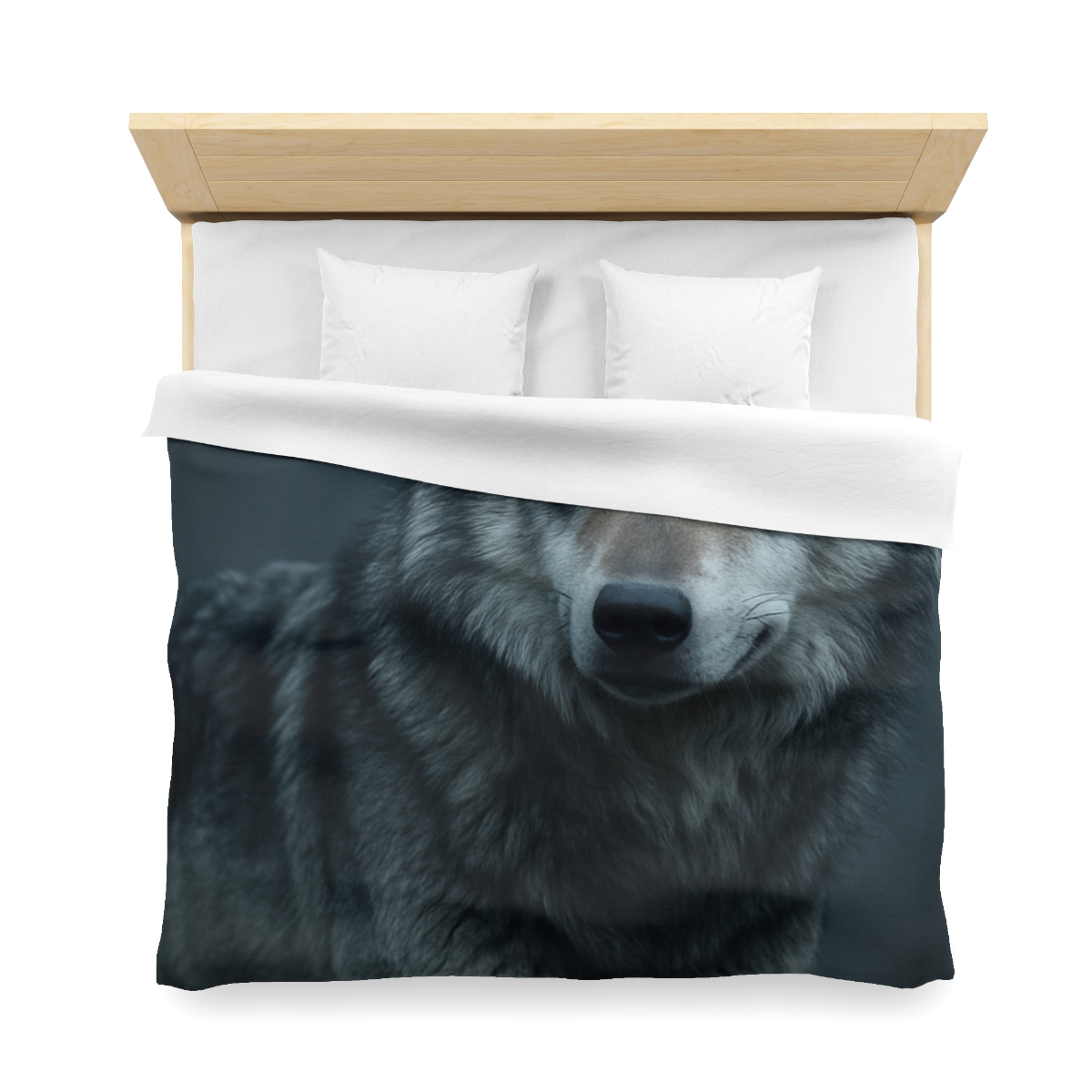 Moonlit Gaze Gray Wolf custom duvets