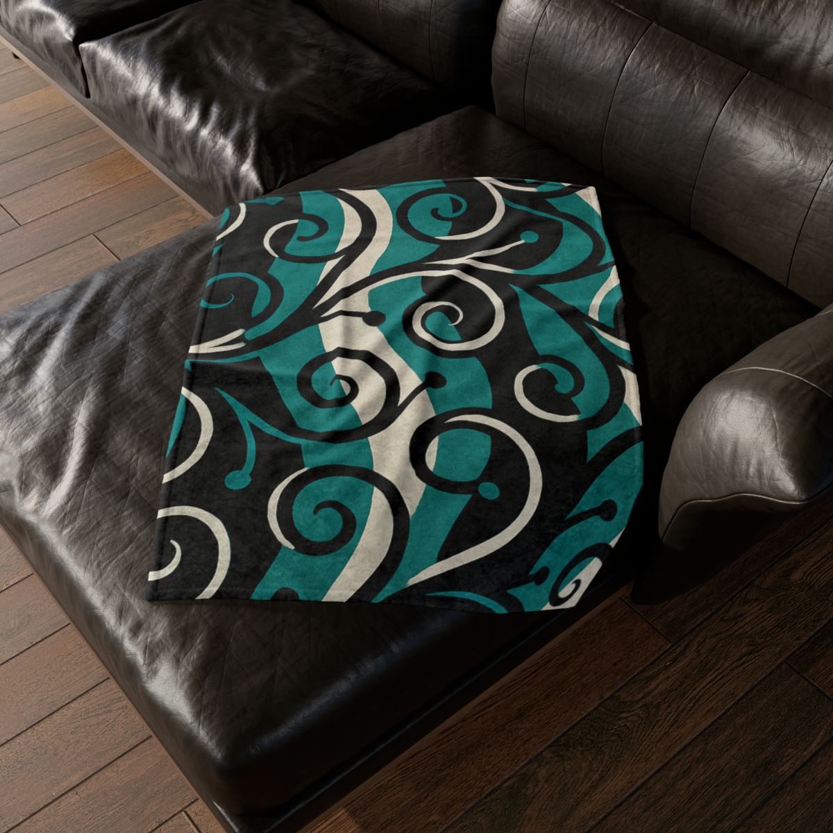 Vine Curl Wave Interference stylish throw blankets