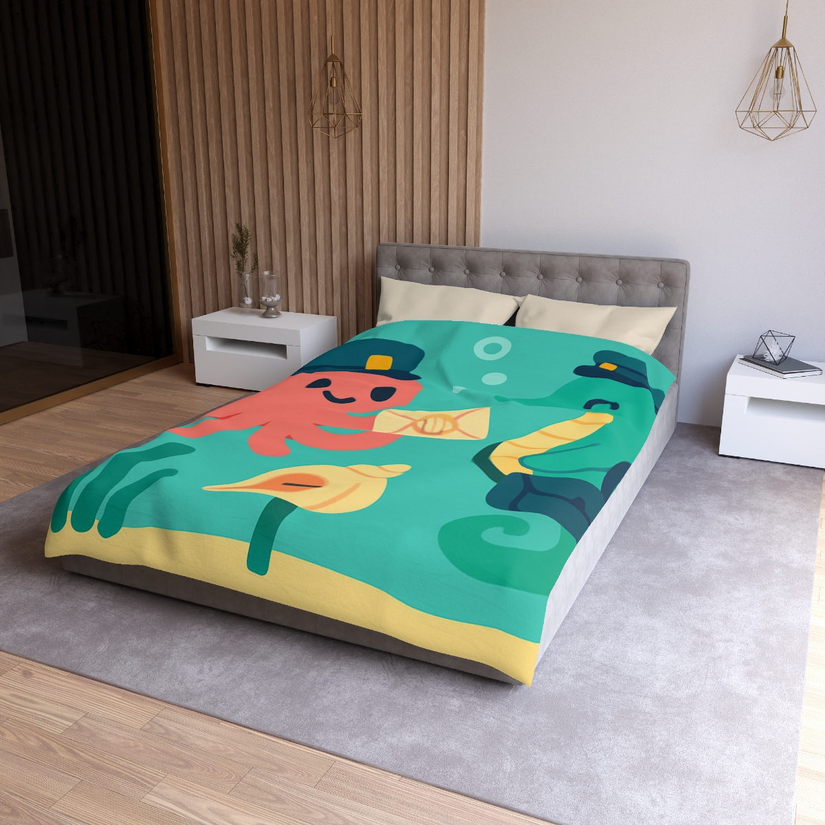 Glow Reef Post Office For Seahorse Mail personalized bedding duvets