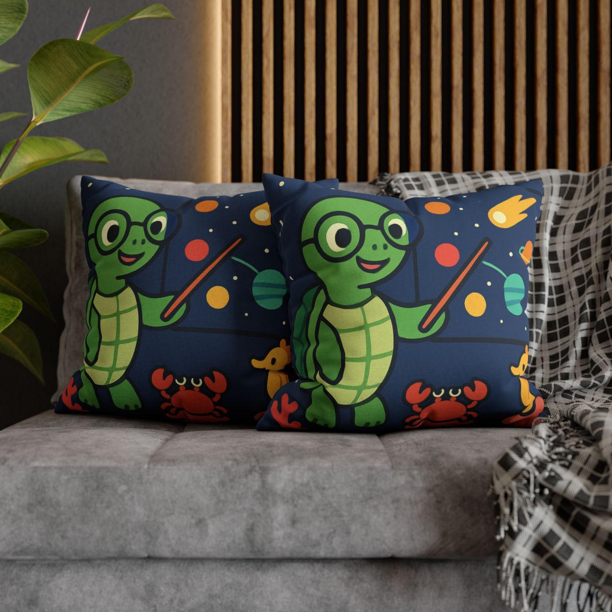 Comet Classroom Turtle personalized pillow covers