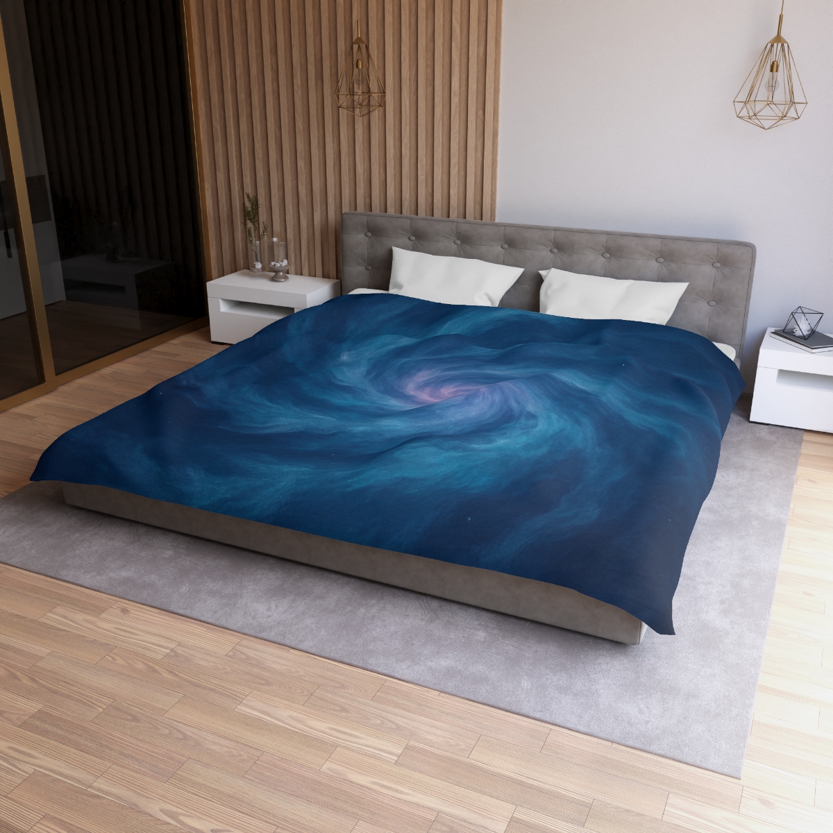 Nebula Spiral Tapestry designer printed duvets