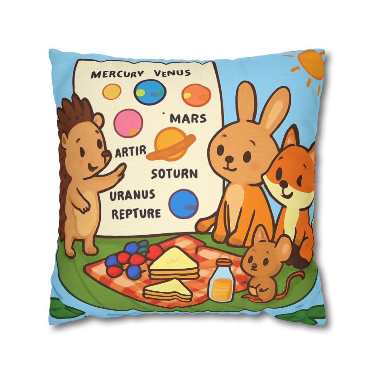 Solar System Picnic On A Floating Leaf trendy patterned pillow cases