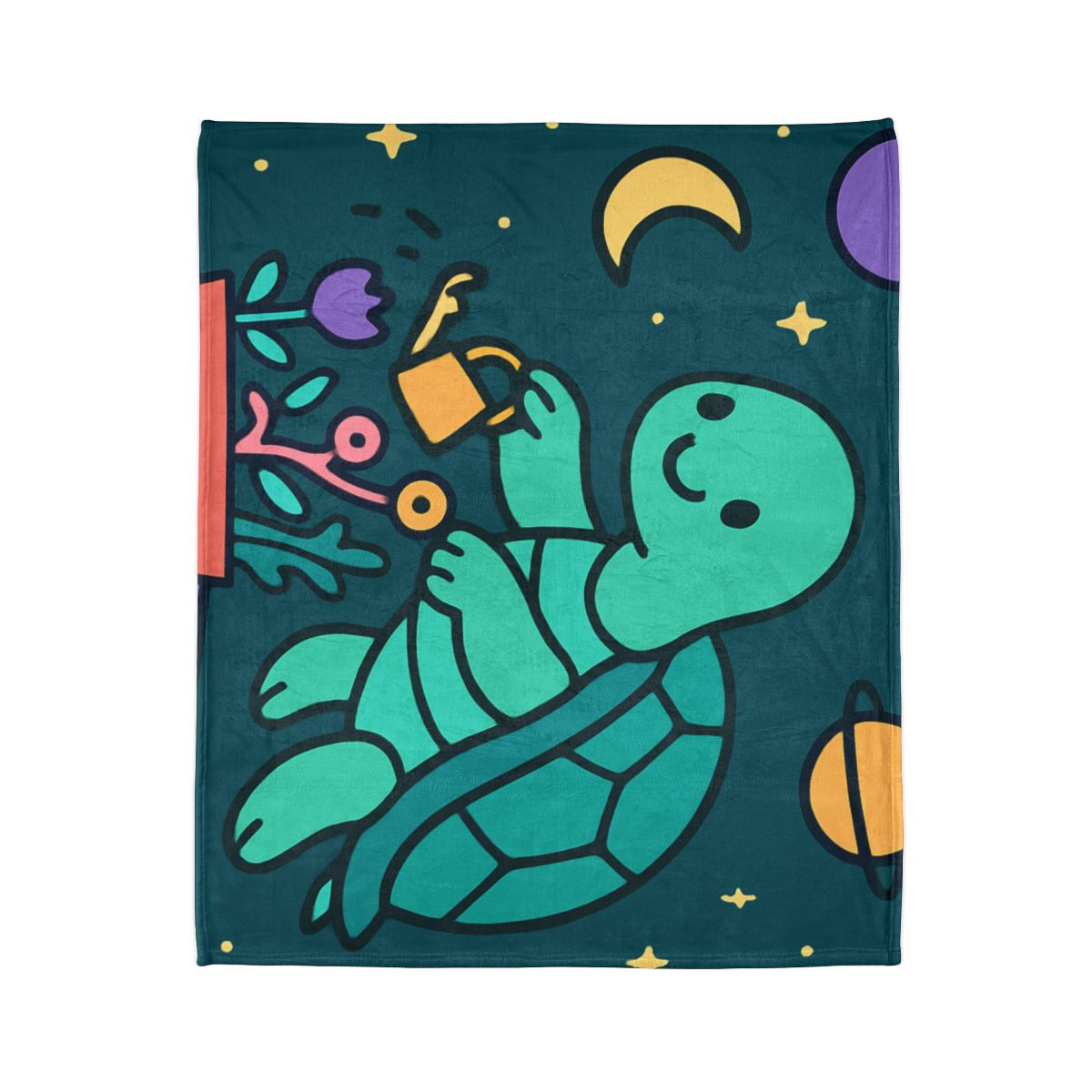 Starlight Sea Turtle Garden personalized cozy blankets
