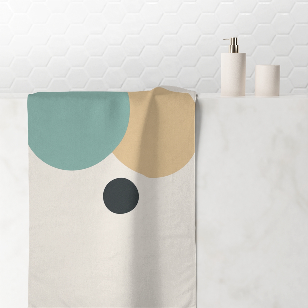 Balanced Cluster Of Three Circles designer printed towels