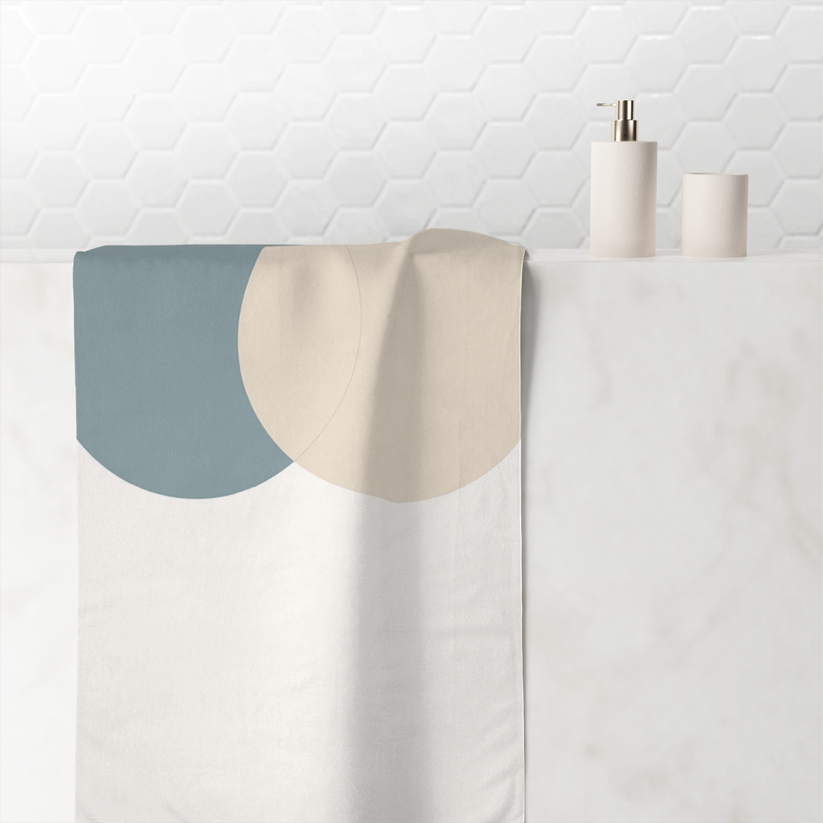 Balanced Duo Of Overlapping Circles stylish beach towels