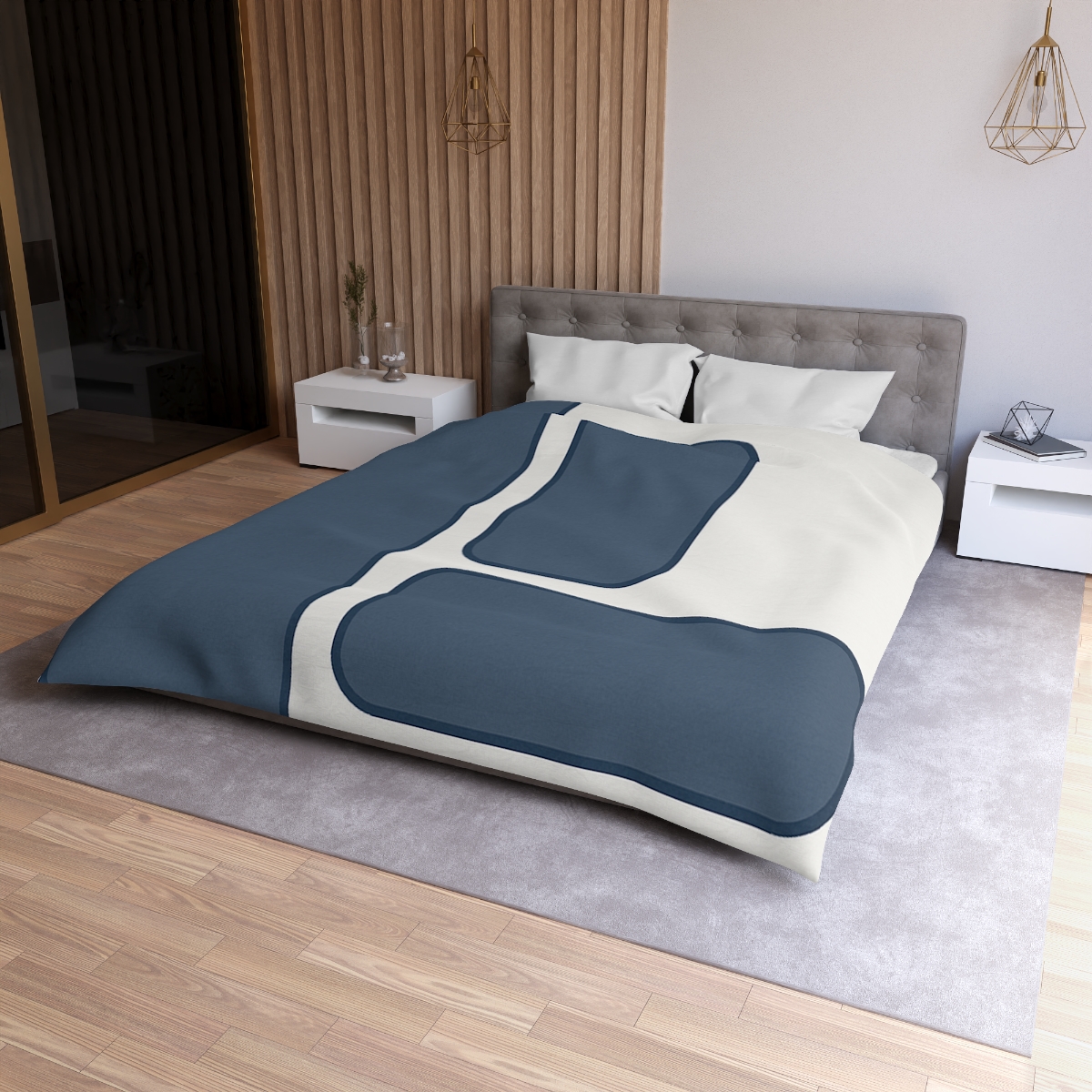 Balanced Triad Of Rounded Rectangles custom duvets