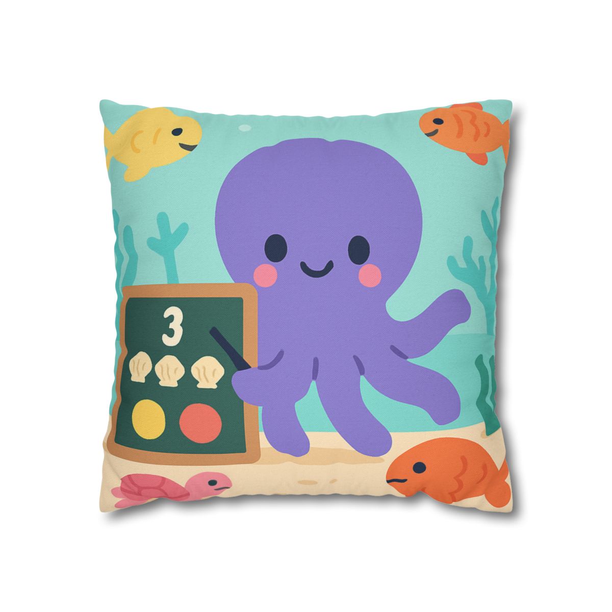 Coral Classroom Octopus custom pillow cases