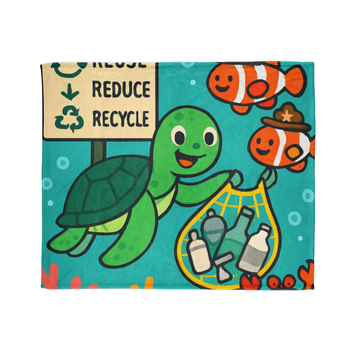 Coral Reef Recycling Rangers unique gift blanketscustom blankets