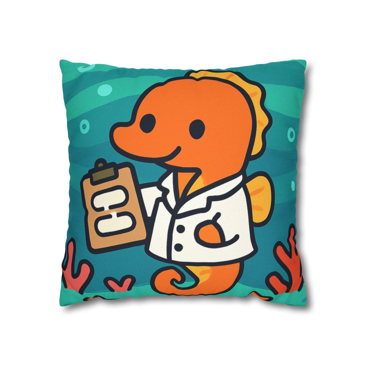 Aurora Reef Seahorse Scientist designer print pillow cases