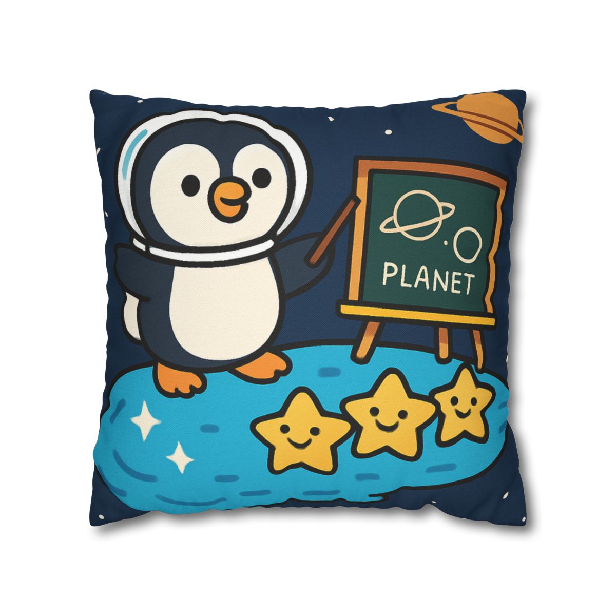 Comet Classroom With Captain Penguin personalized pillow covers