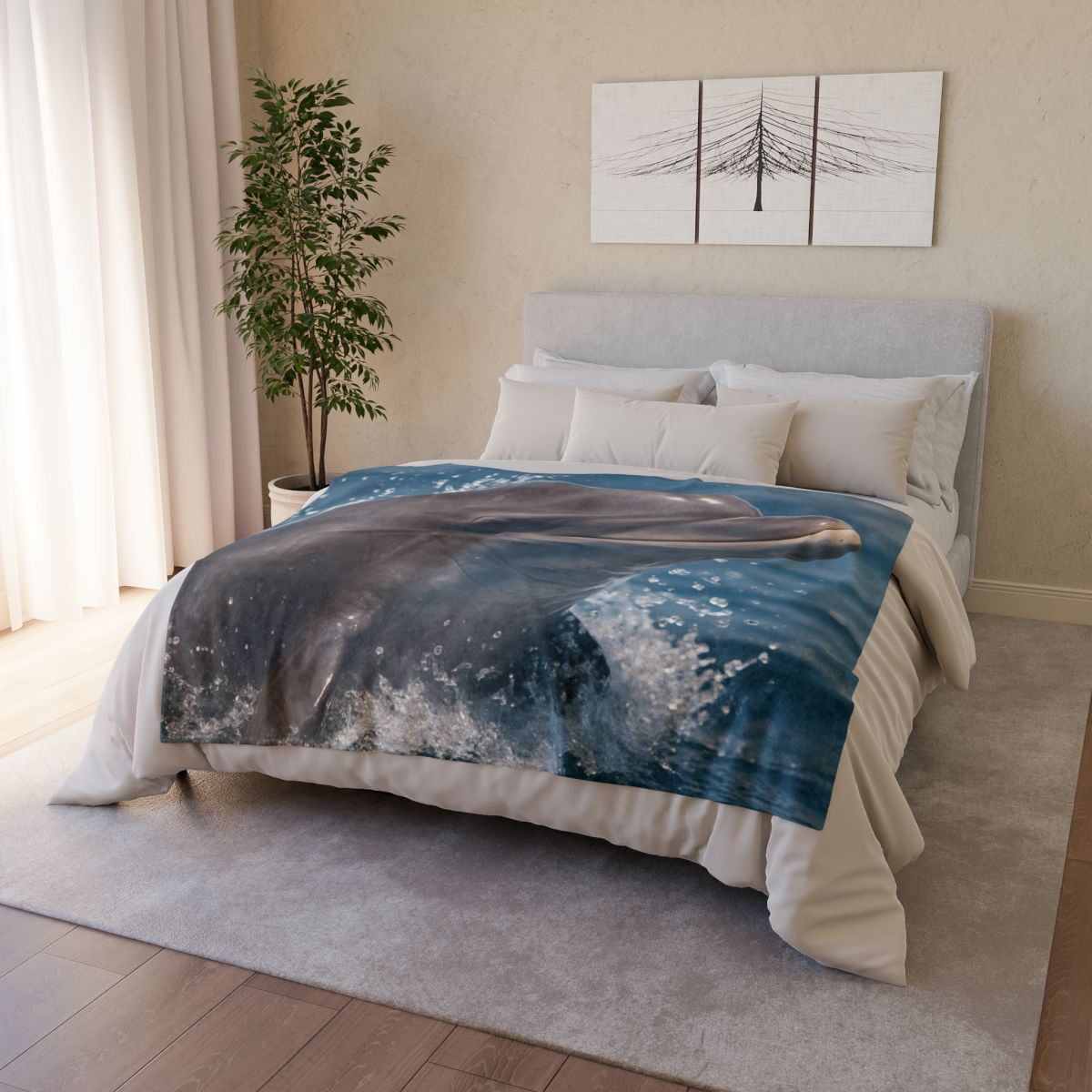 Mirrorflash Common Bottlenose Dolphin decorative home blankets