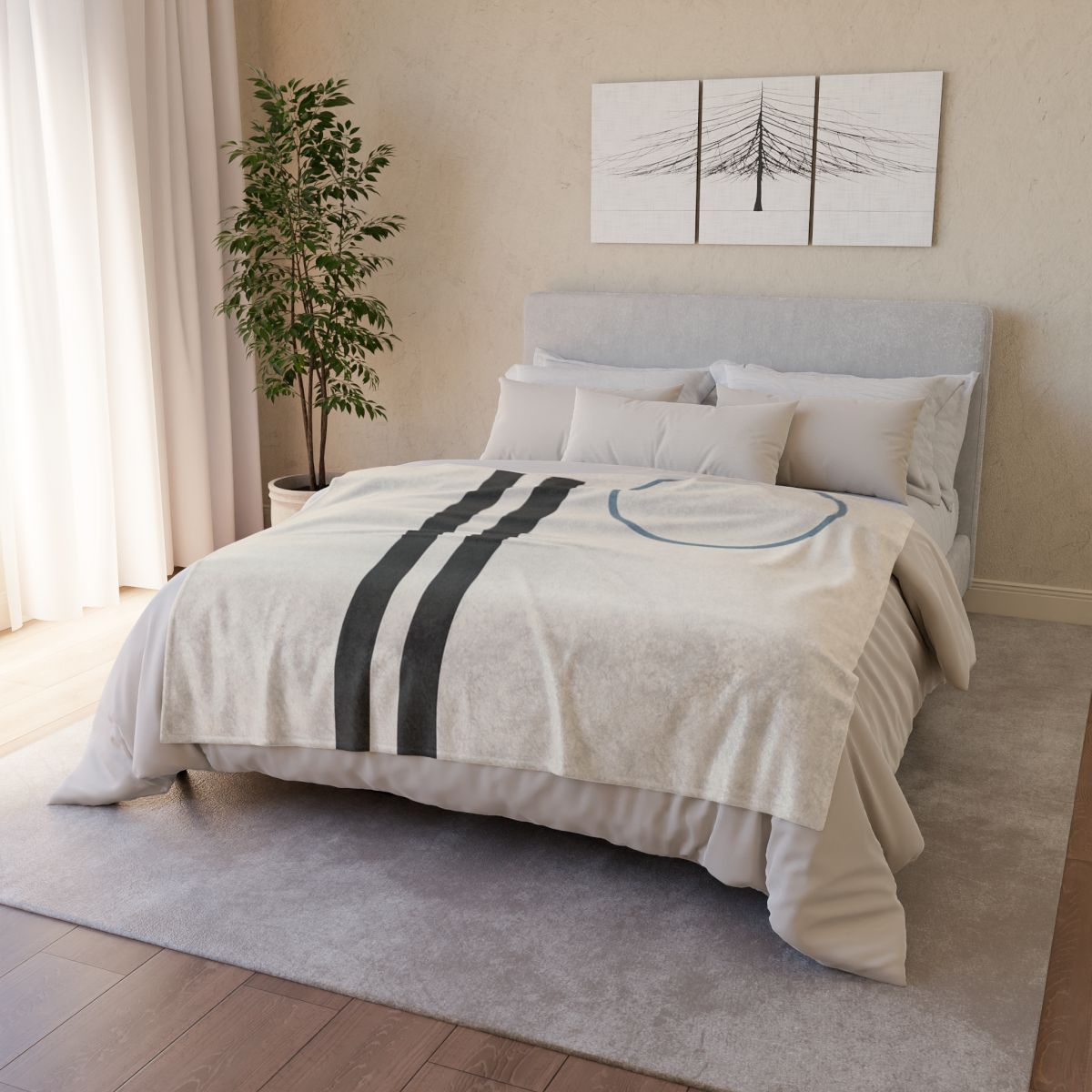 Split Column And Floating Ring designer printed blankets