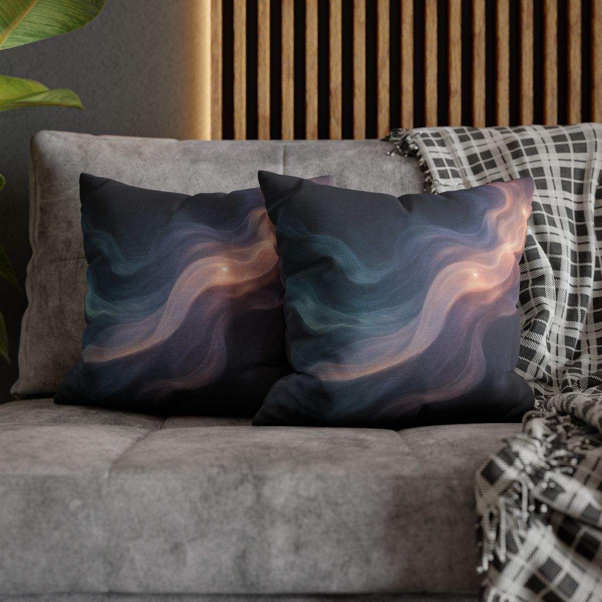Prismatic Nebula Silk Drift personalized pillow covers