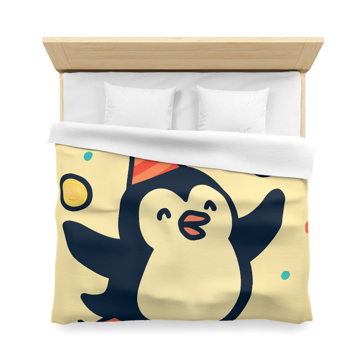 Cosmic Carnival Penguin designer printed duvets