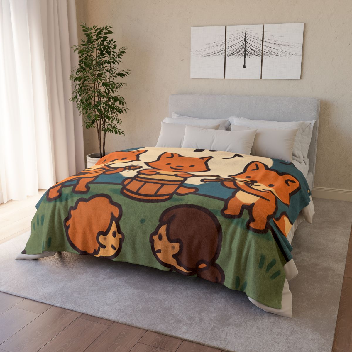 Moonlight Music Fox Band unique gift blankets