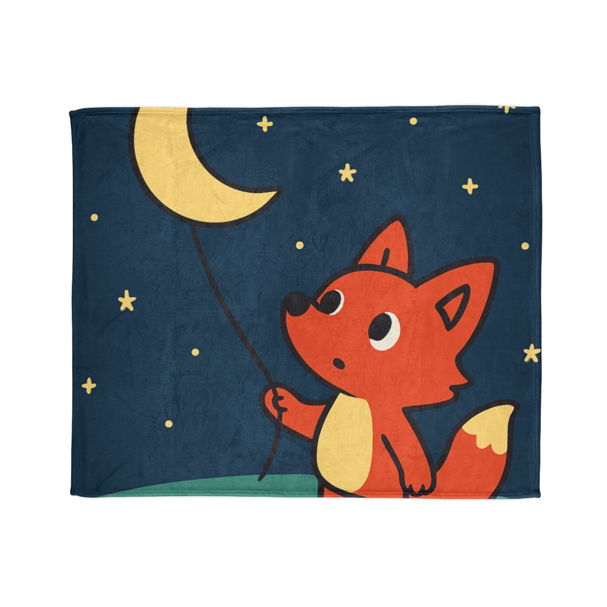 Stargazing Fox And Moon Kite trendy patterned blankets