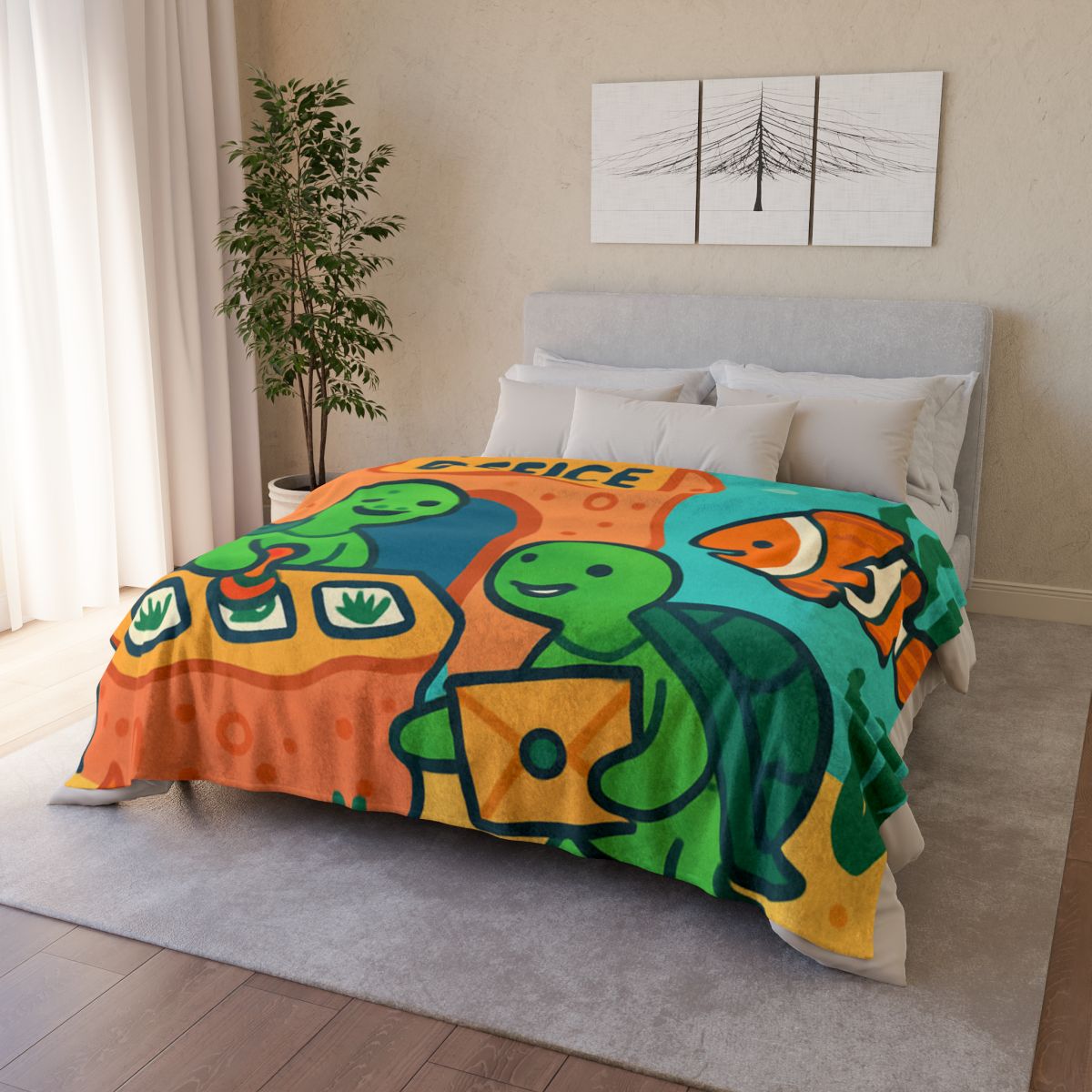 Coral Reef Post Office Run By Sea Turtles custom blankets