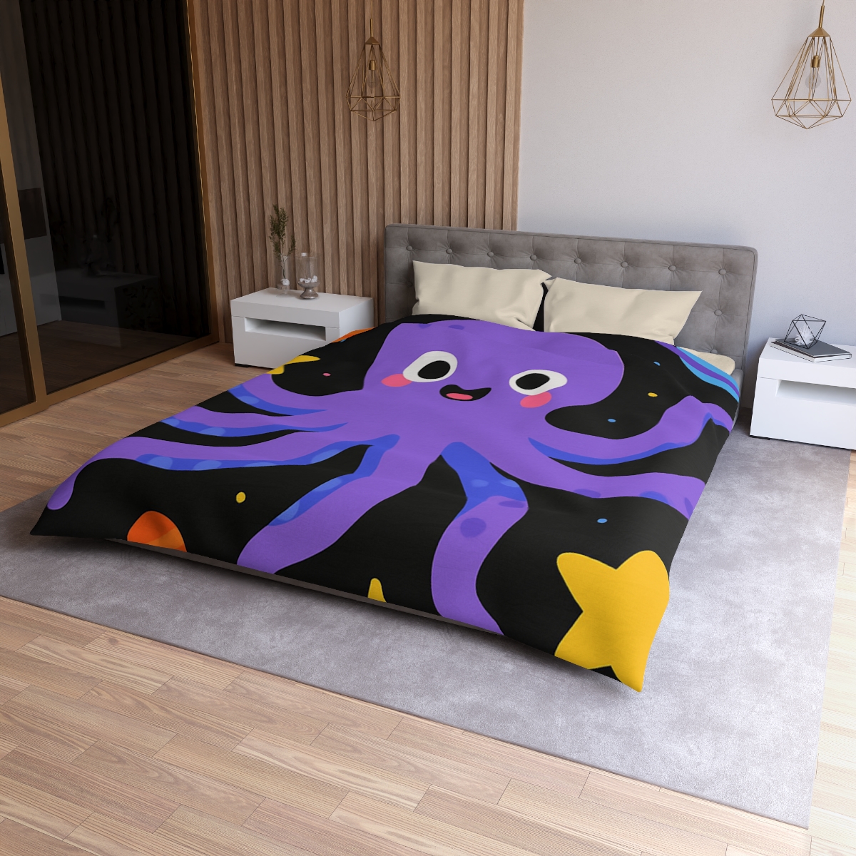 Friendly Space Octopus unique patterned duvets