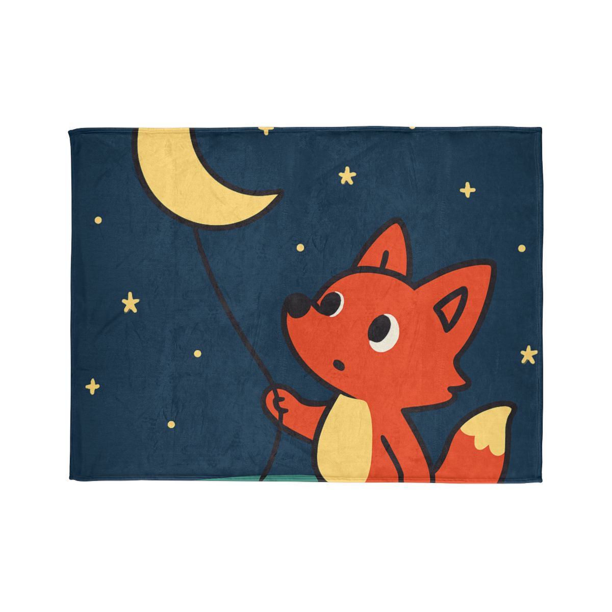 Stargazing Fox And Moon Kite trendy patterned blankets