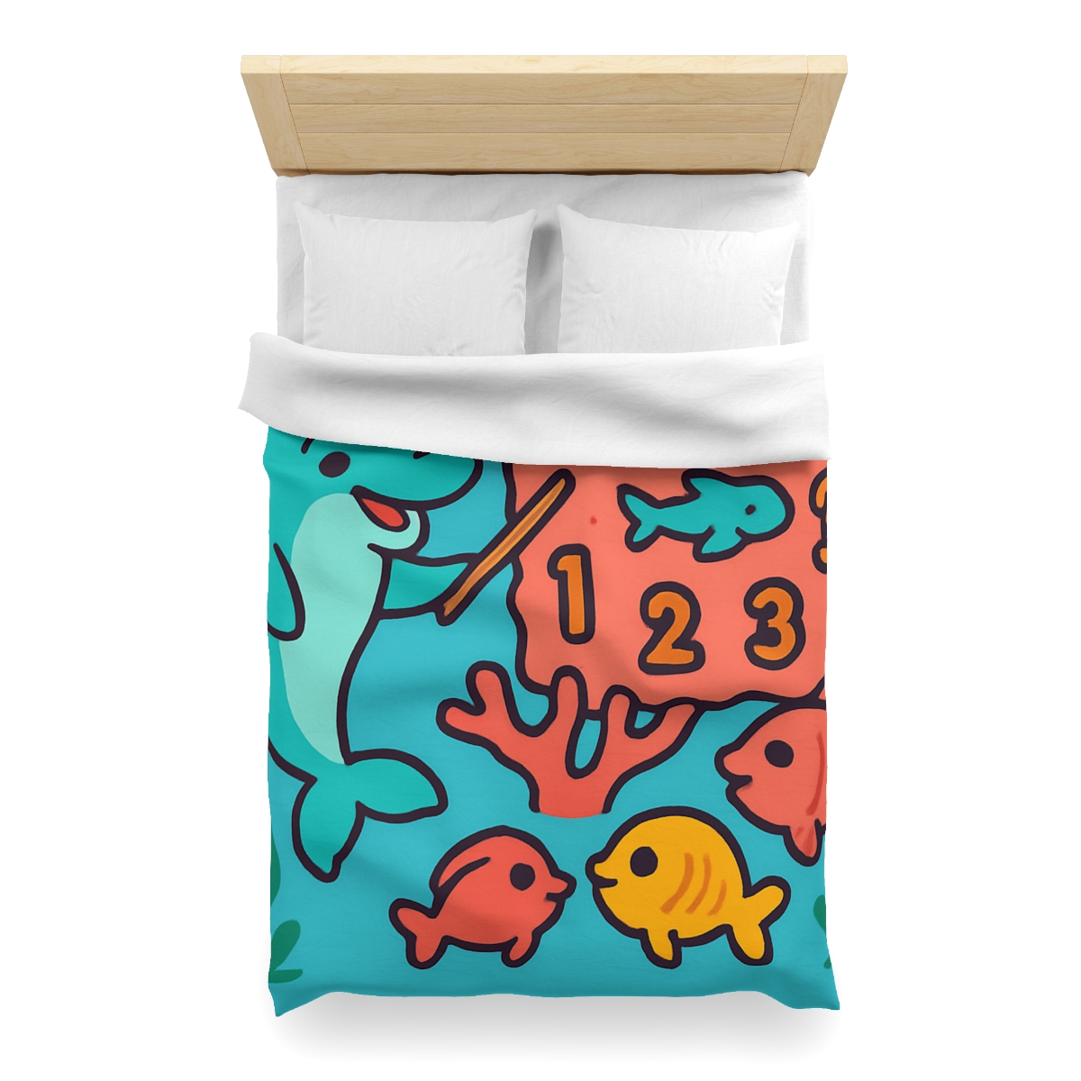 Cosmic Coral Reef Classroom personalized bedding duvets