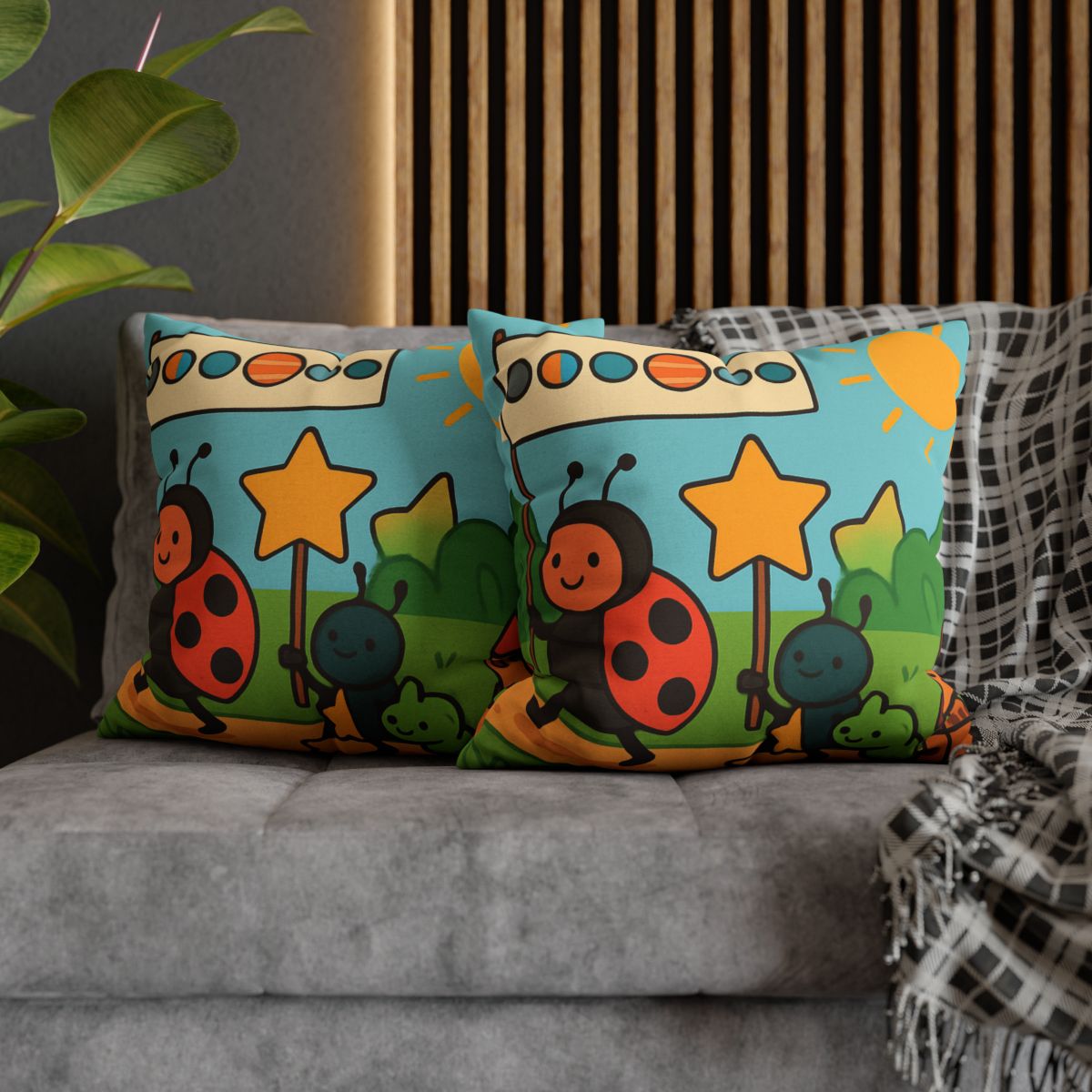Galaxy Garden Insect Parade soft cotton pillow cases