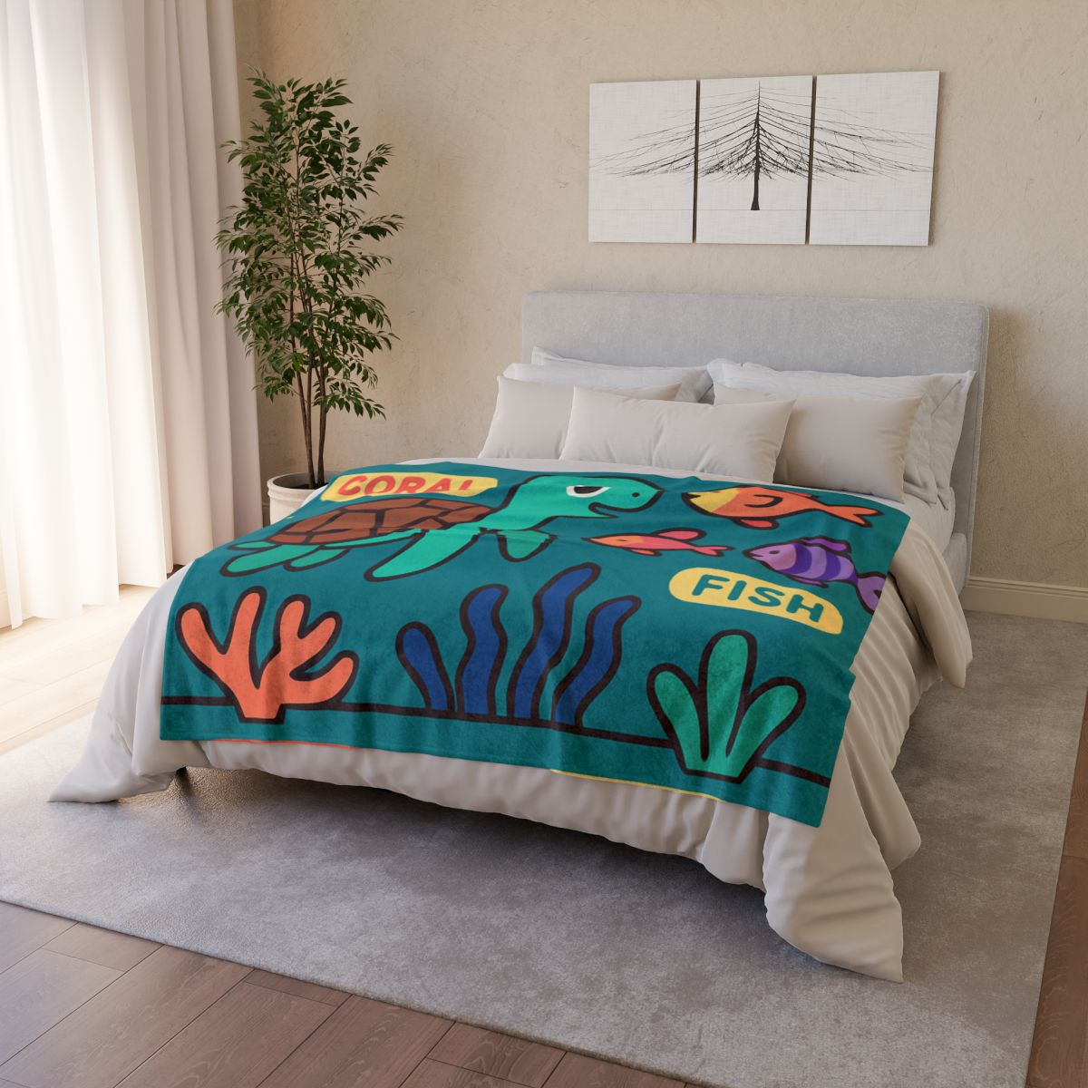 Starry Coral Safari designer printed blankets