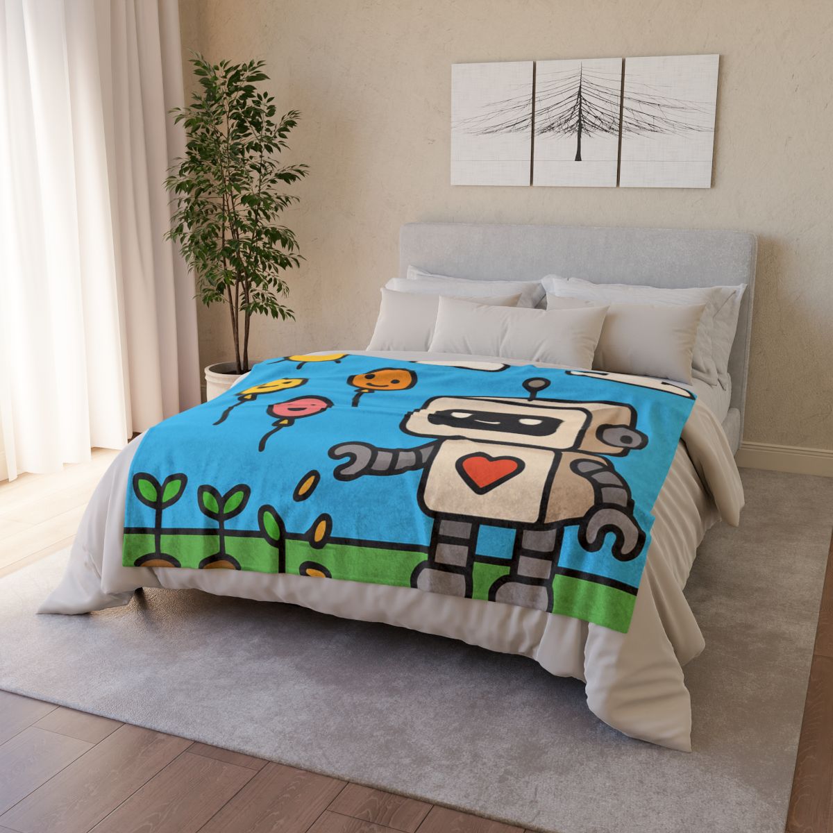 Robot Garden Of Flying Seeds trendy patterned blankets