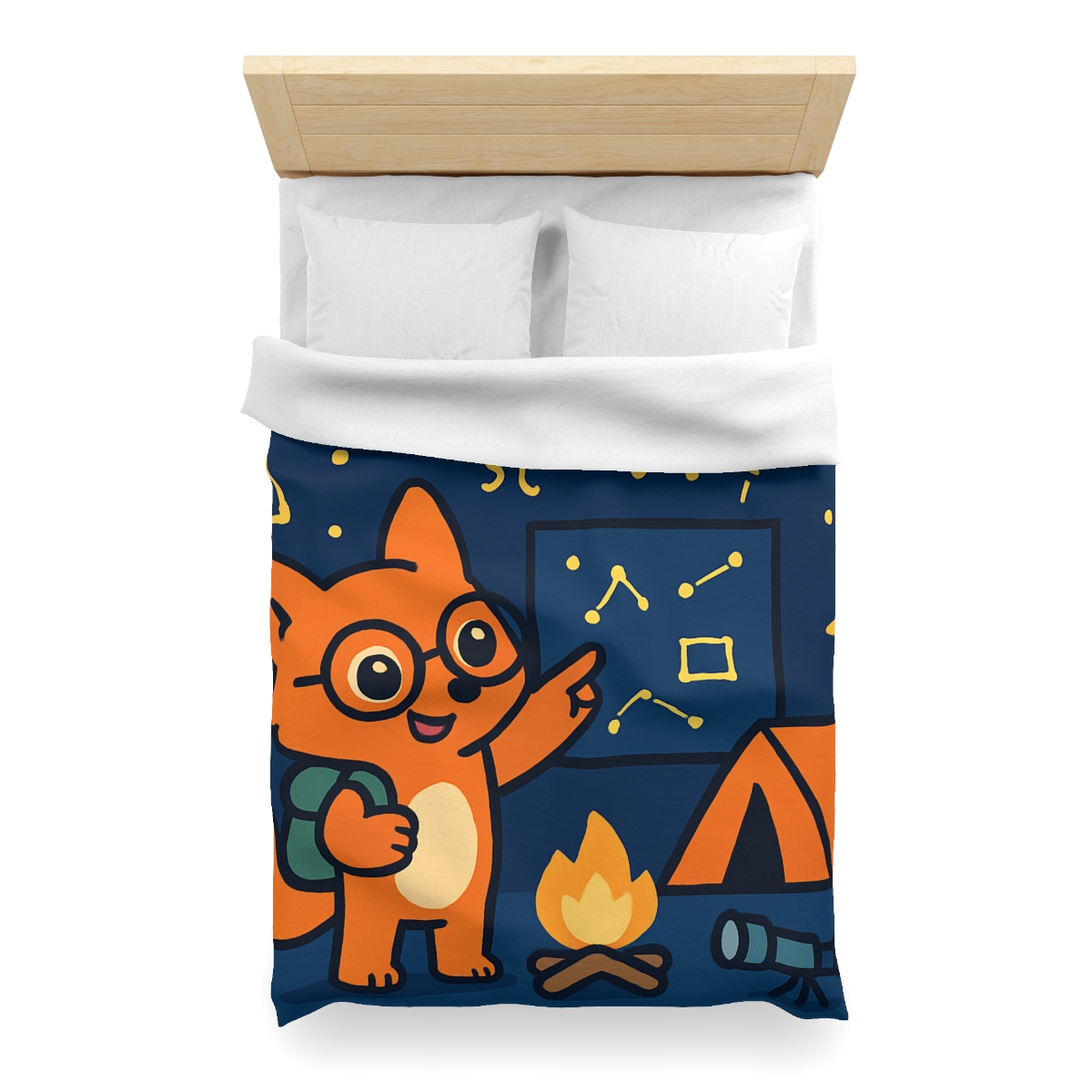 Constellation Camping With Fox Astronomer duvets for gifts