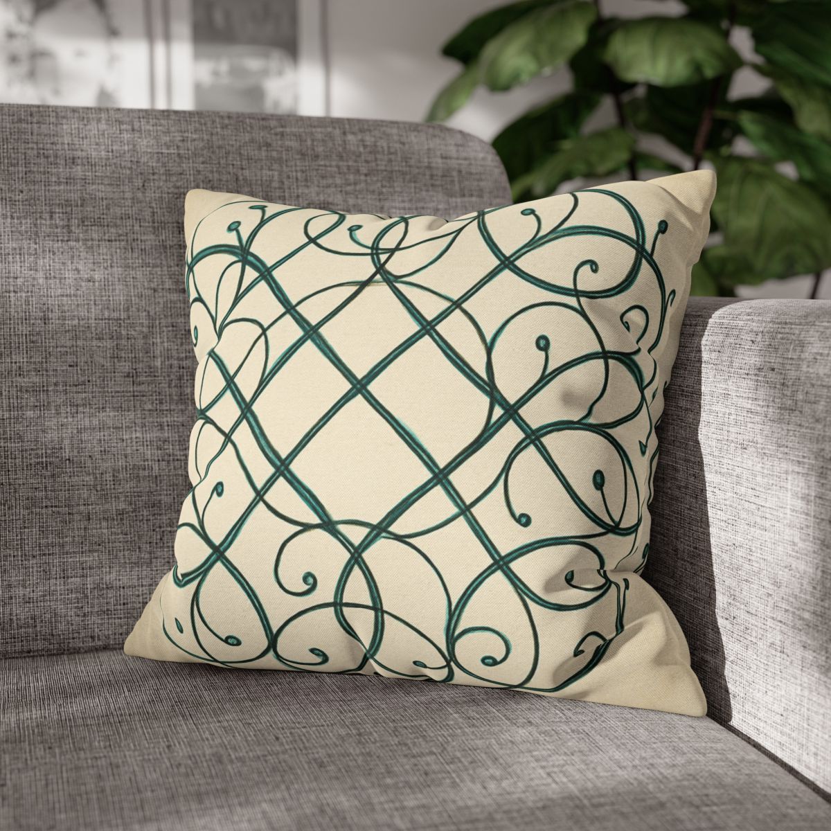Vine Lattice Halo designer print pillow cases