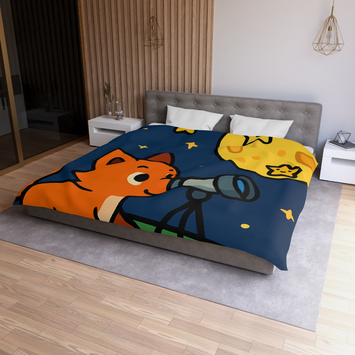 Stargazer Fox In The Moon Meadow warm winter duvets