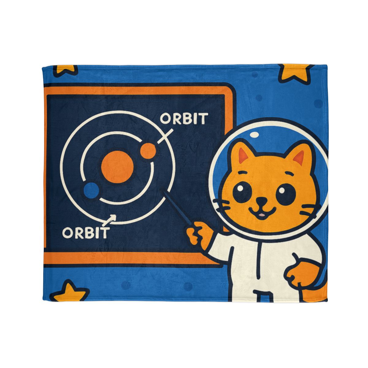 Comet Classroom Cat And The Orbit Chalkboard trendy patterned blankets