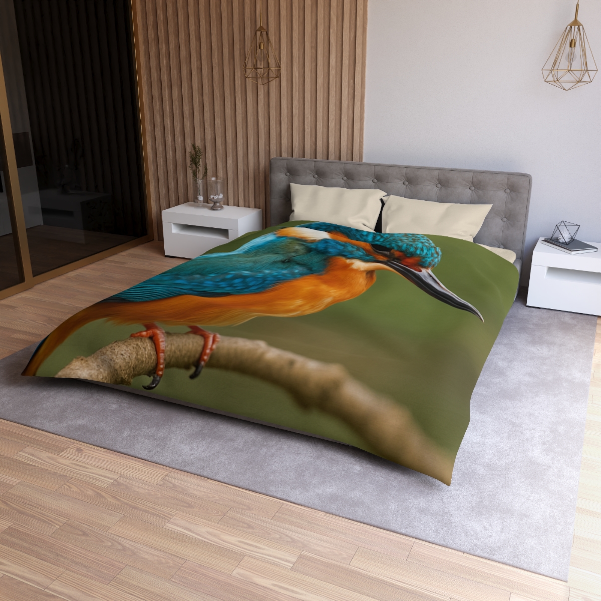 Emerald Flash Kingfisher duvets for gifts