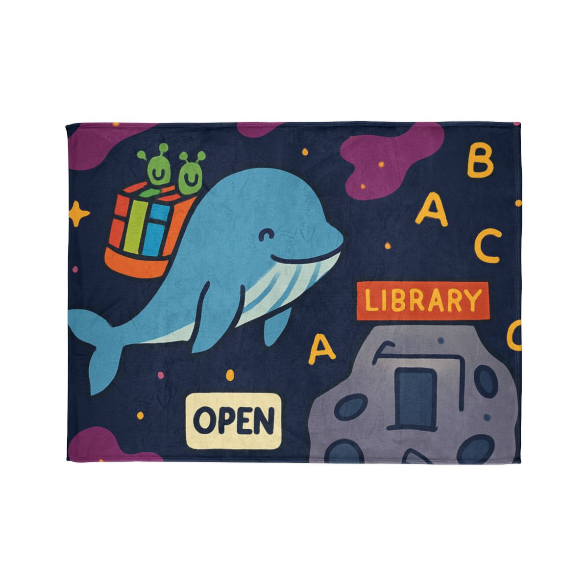 Nebula Library Whale decorative home blankets