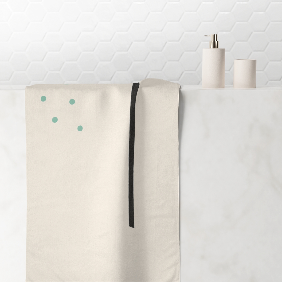 Clustered Dots Beside Vertical Bar designer printed towels